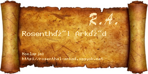 Rosenthál Arkád névjegykártya
