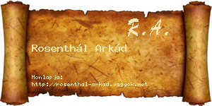 Rosenthál Arkád névjegykártya